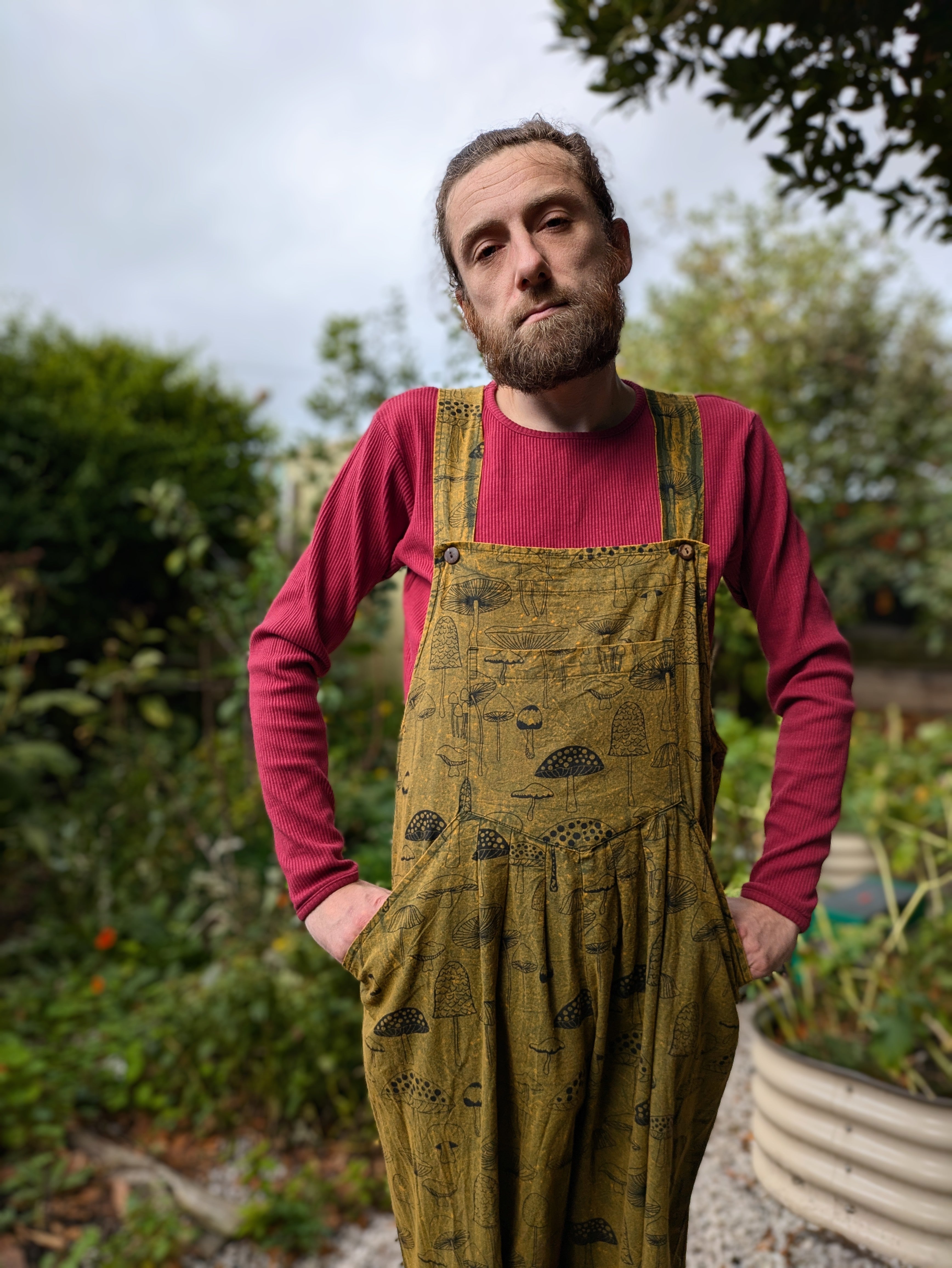 Mushroom Dungarees (Green)