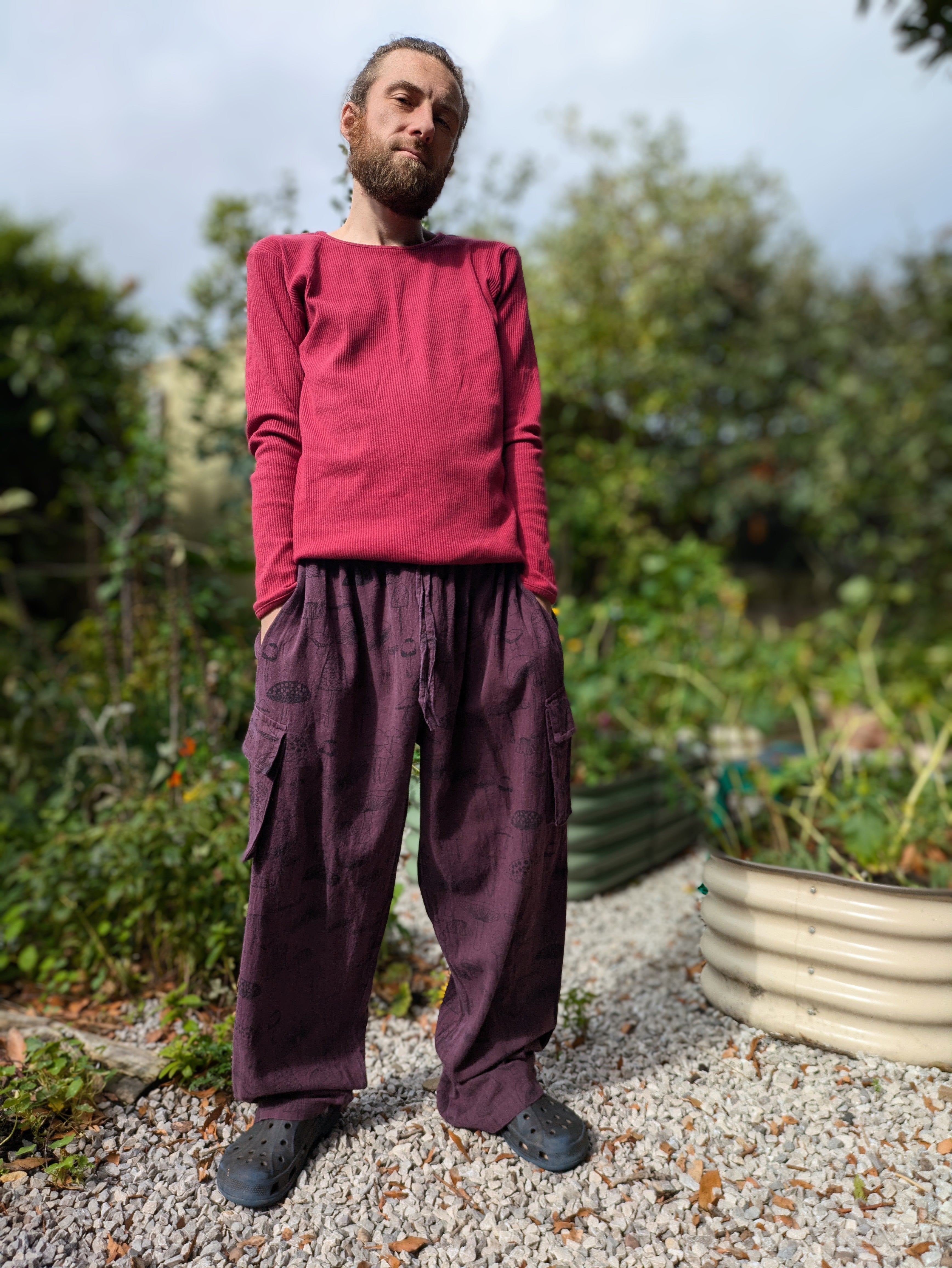 Mushroom Cargo Trousers (Purple)