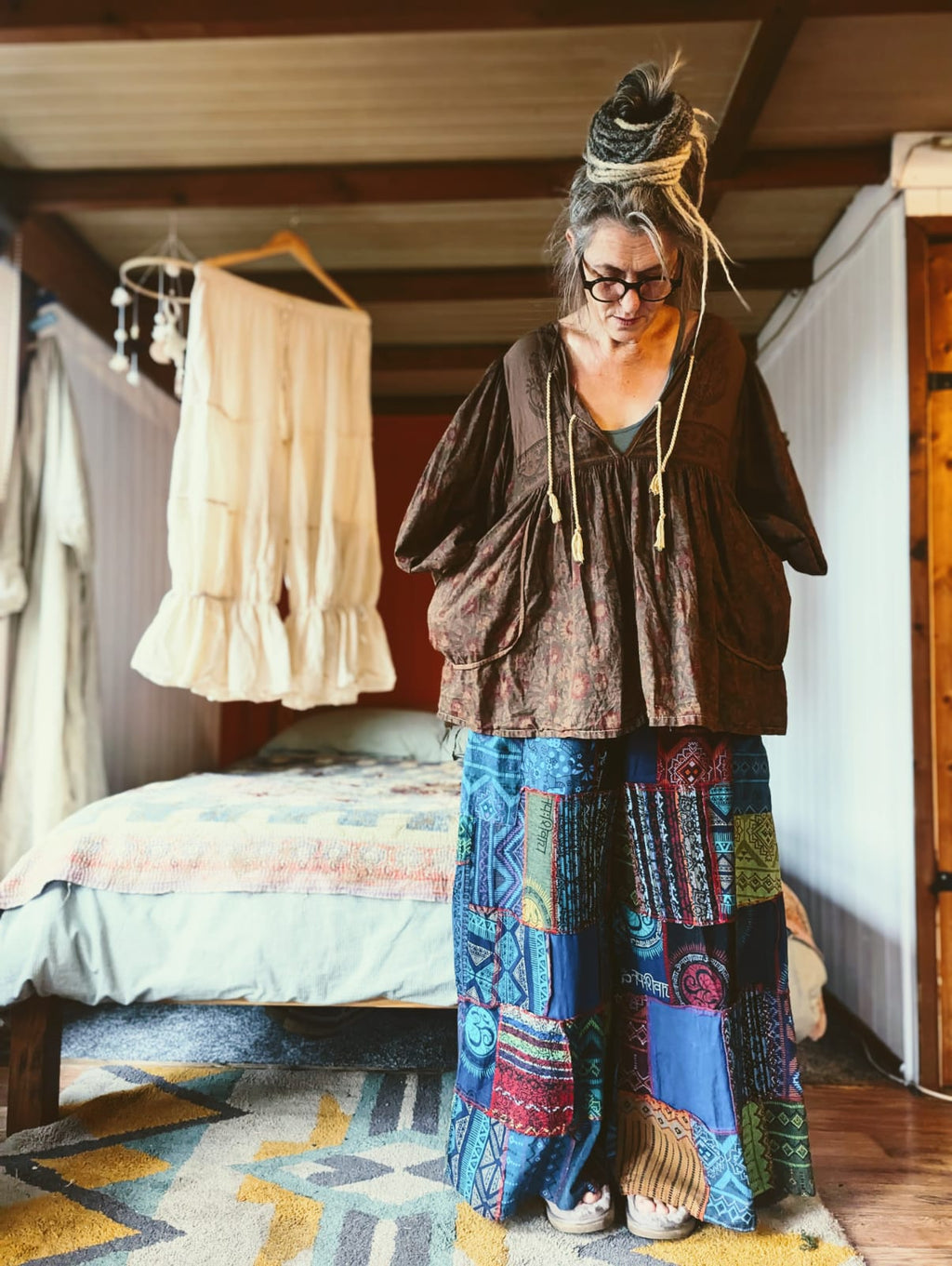 Bohemian Patchwork Palazzo Pants no.1