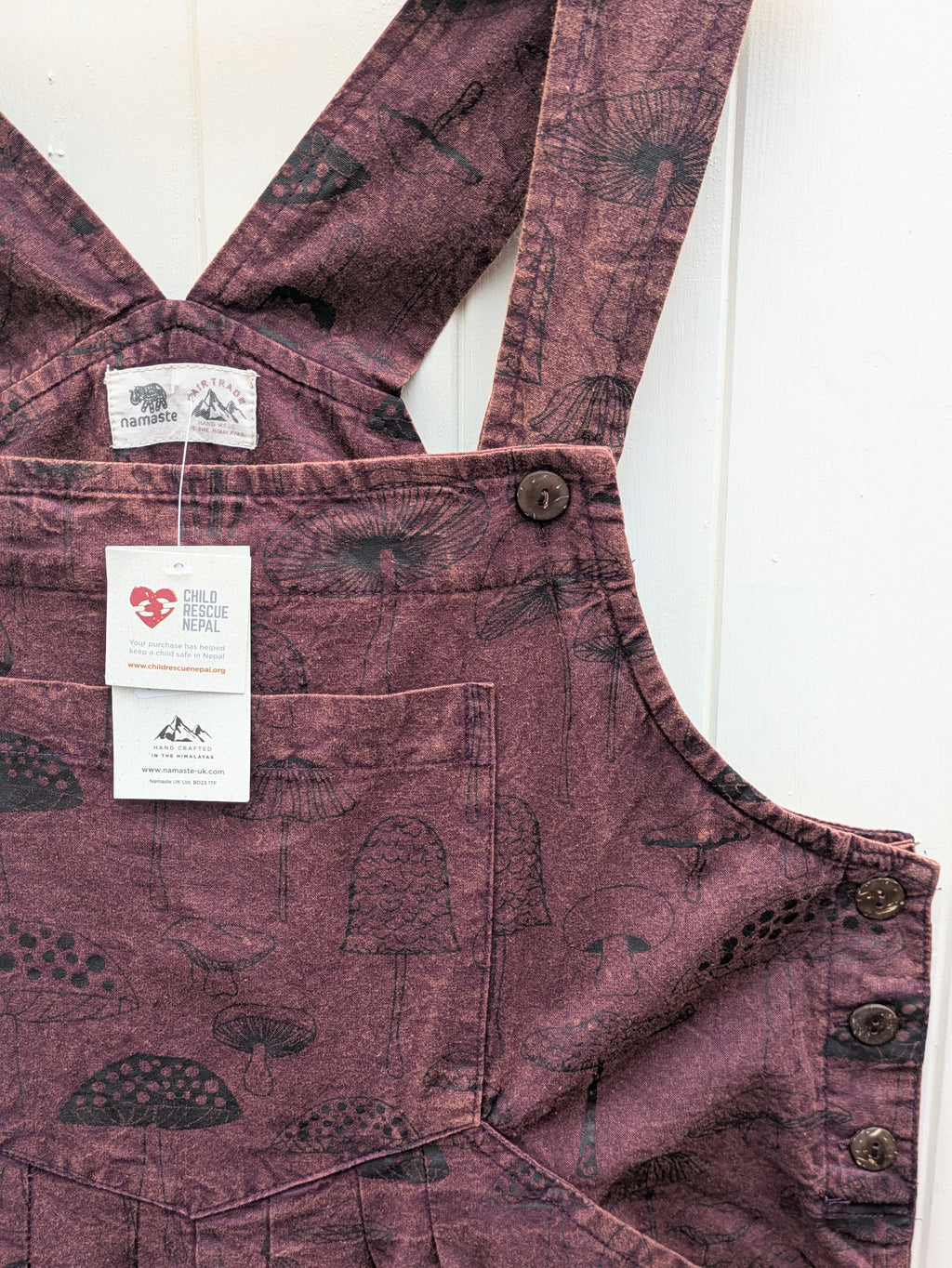 Mushroom Dungarees (Purple)