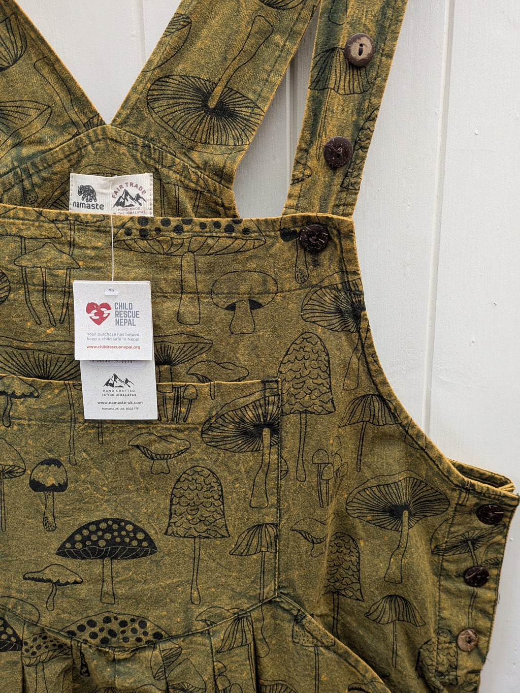 Mushroom Dungarees (Green)