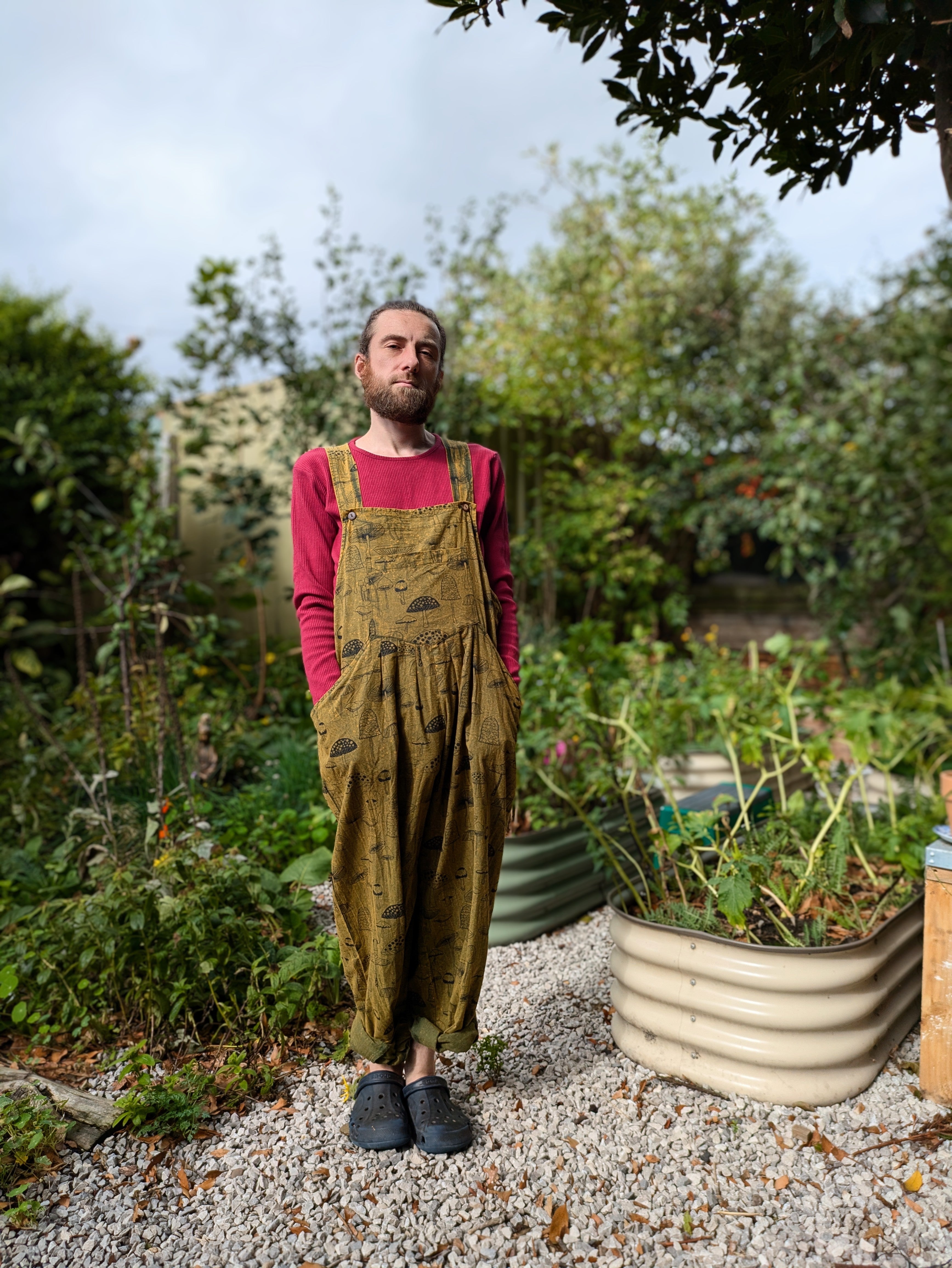 Mushroom Dungarees (Green)