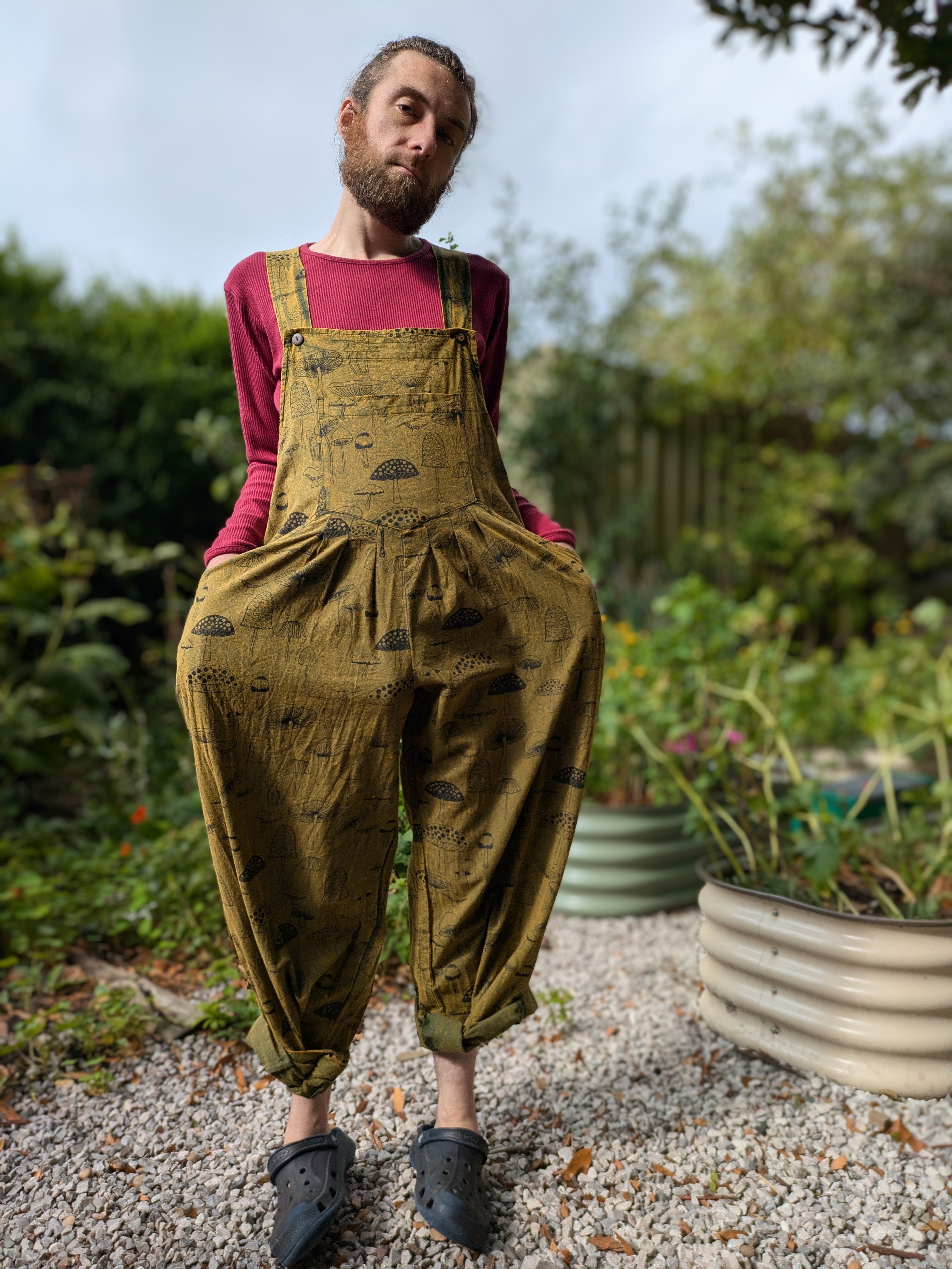 Mushroom Dungarees (Green)