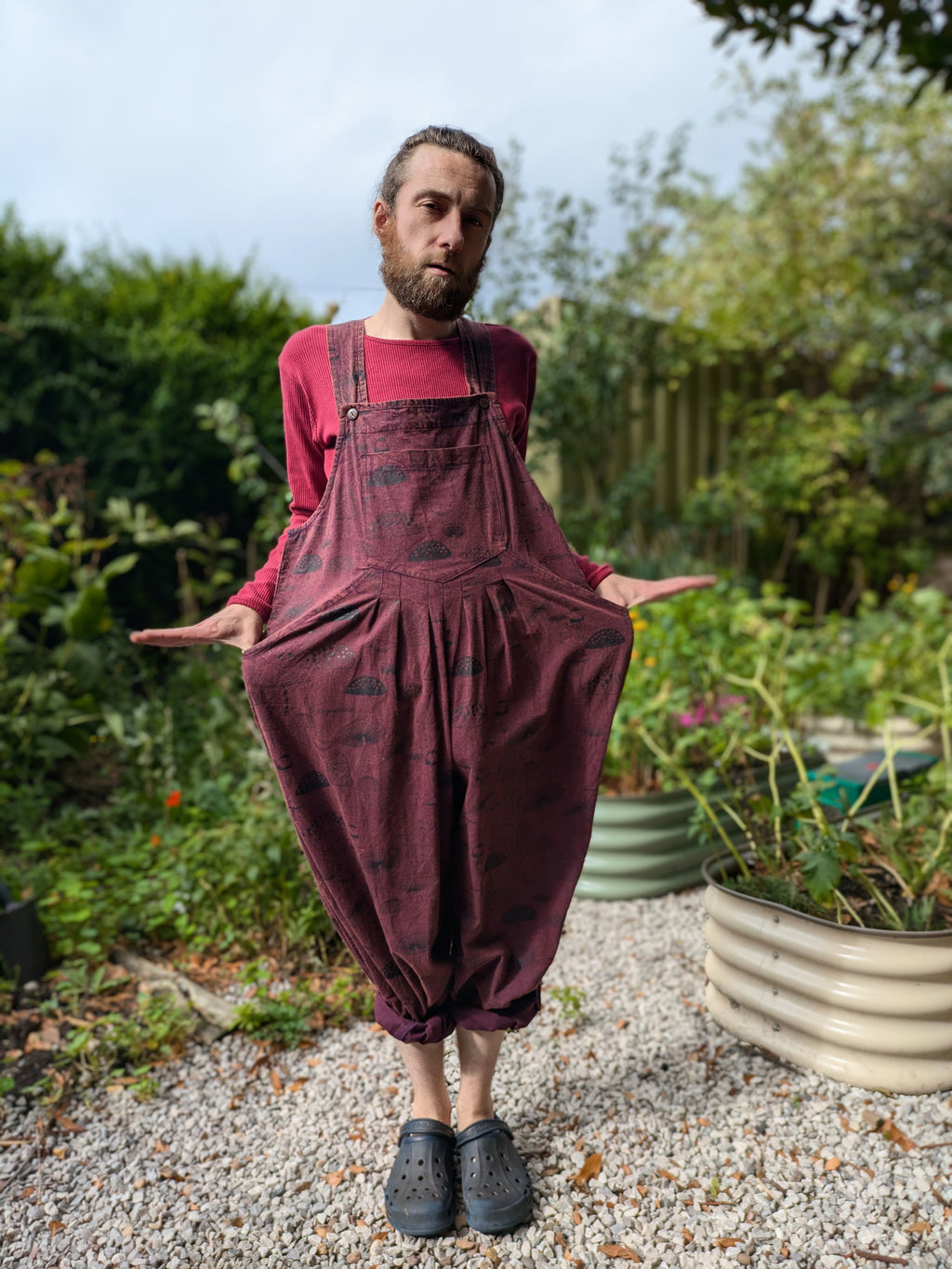 Mushroom Dungarees (Purple)