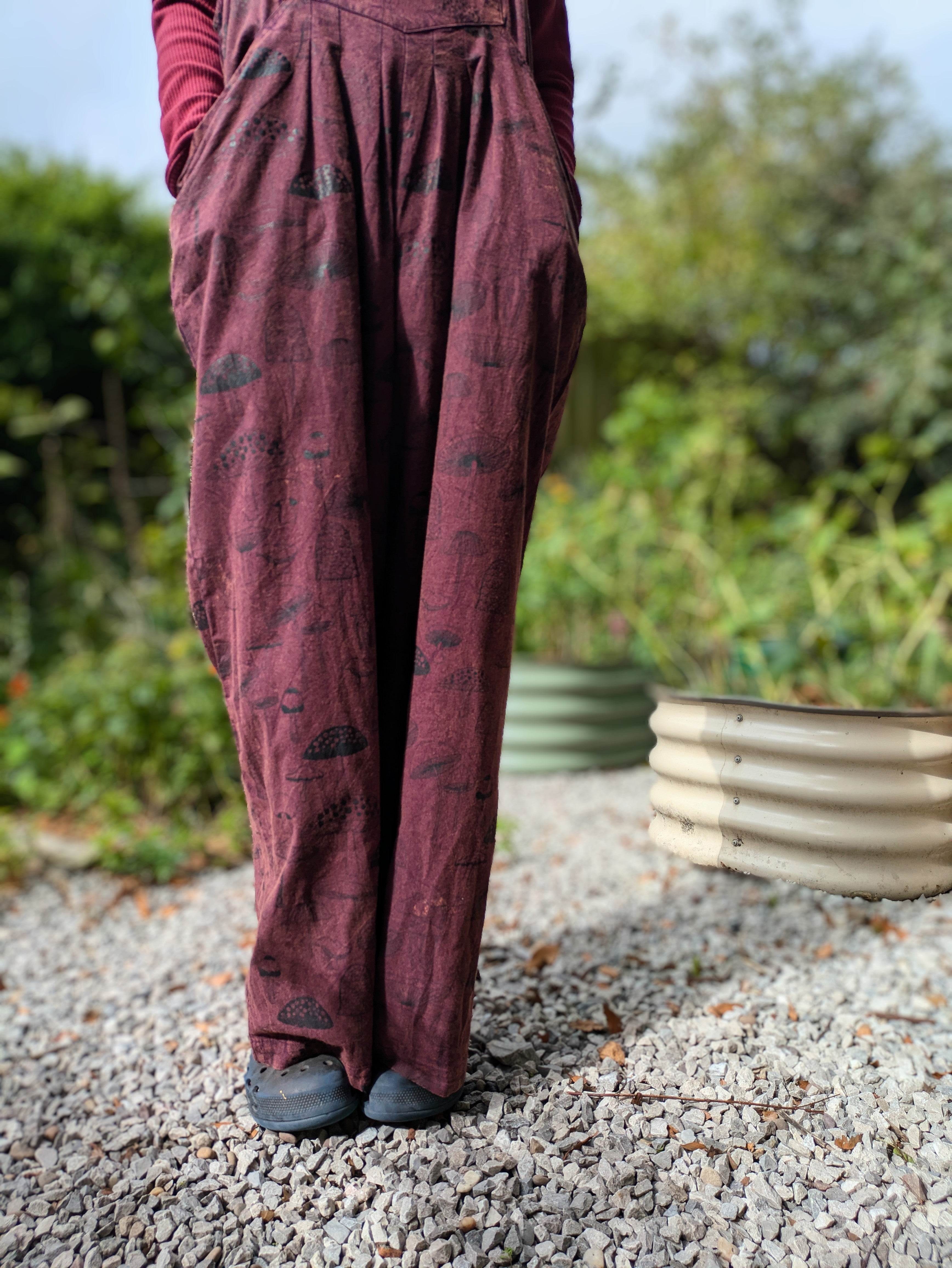 Mushroom Dungarees (Purple)