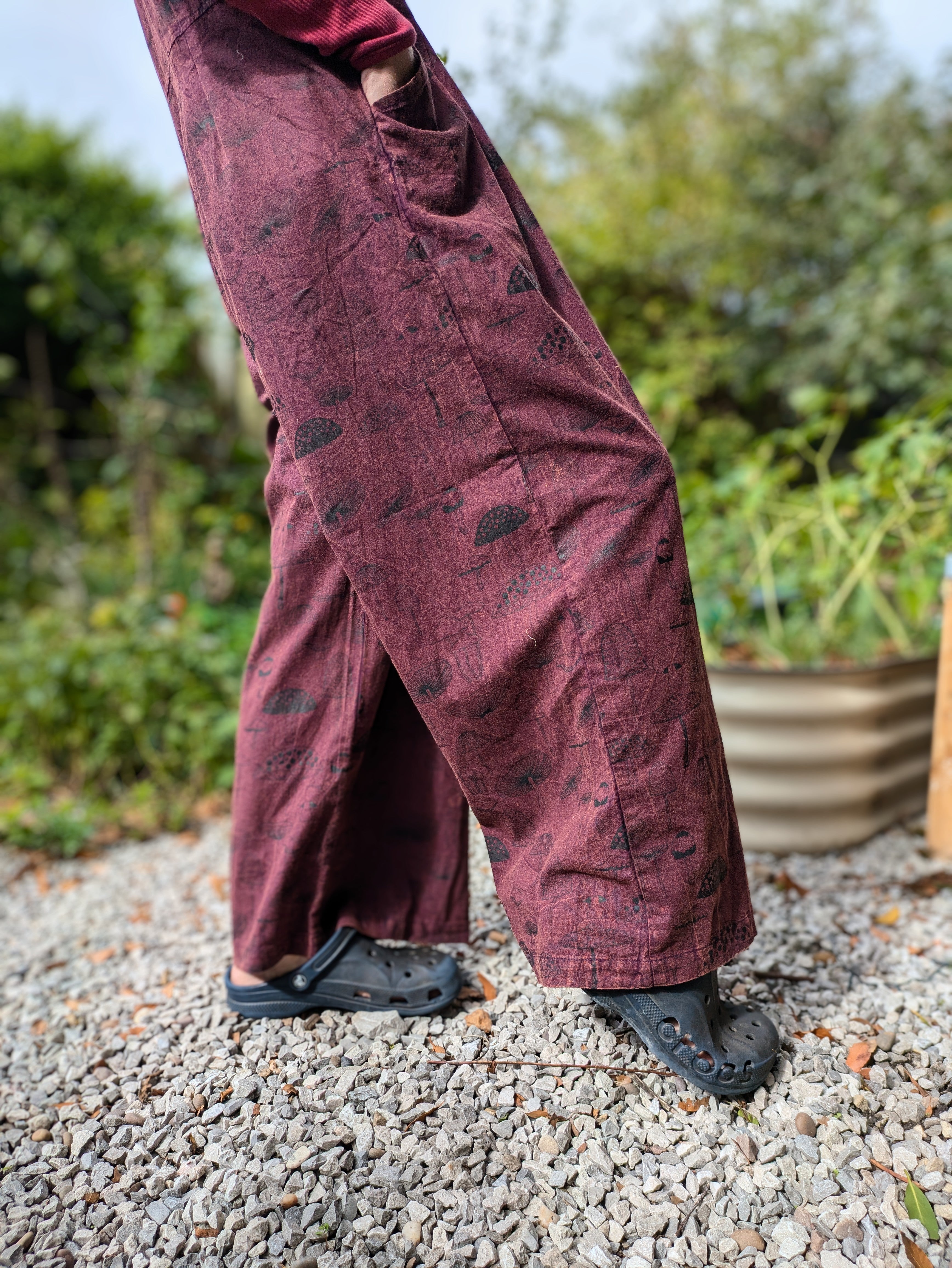 Mushroom Dungarees (Purple)