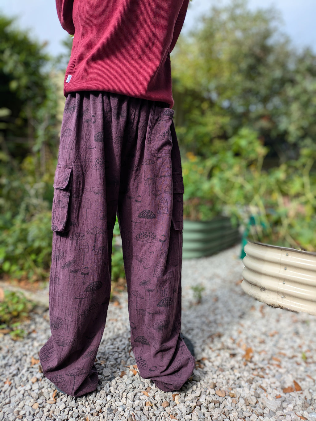 Mushroom Cargo Trousers (Purple)
