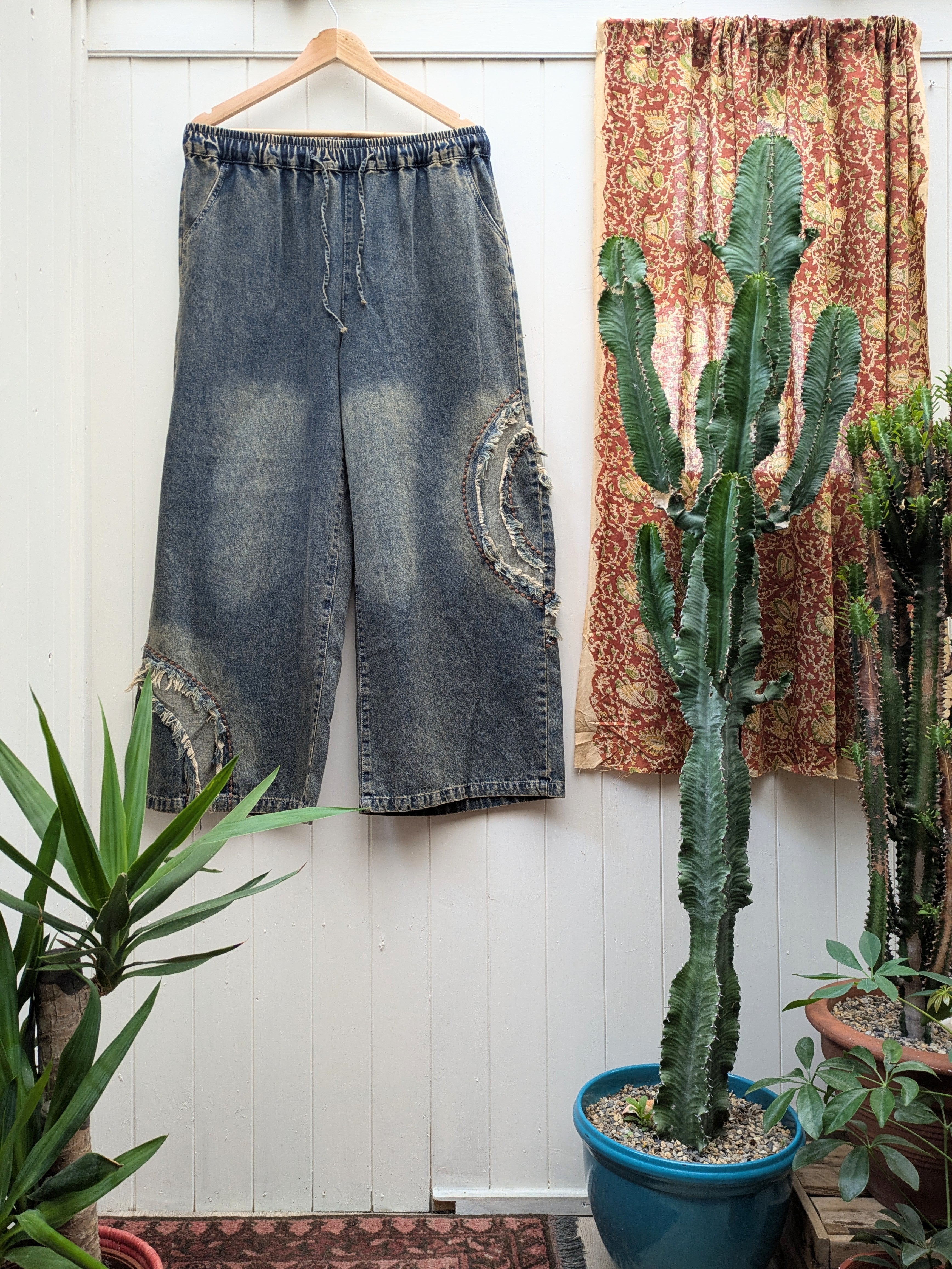 Wide Leg Denim Pants