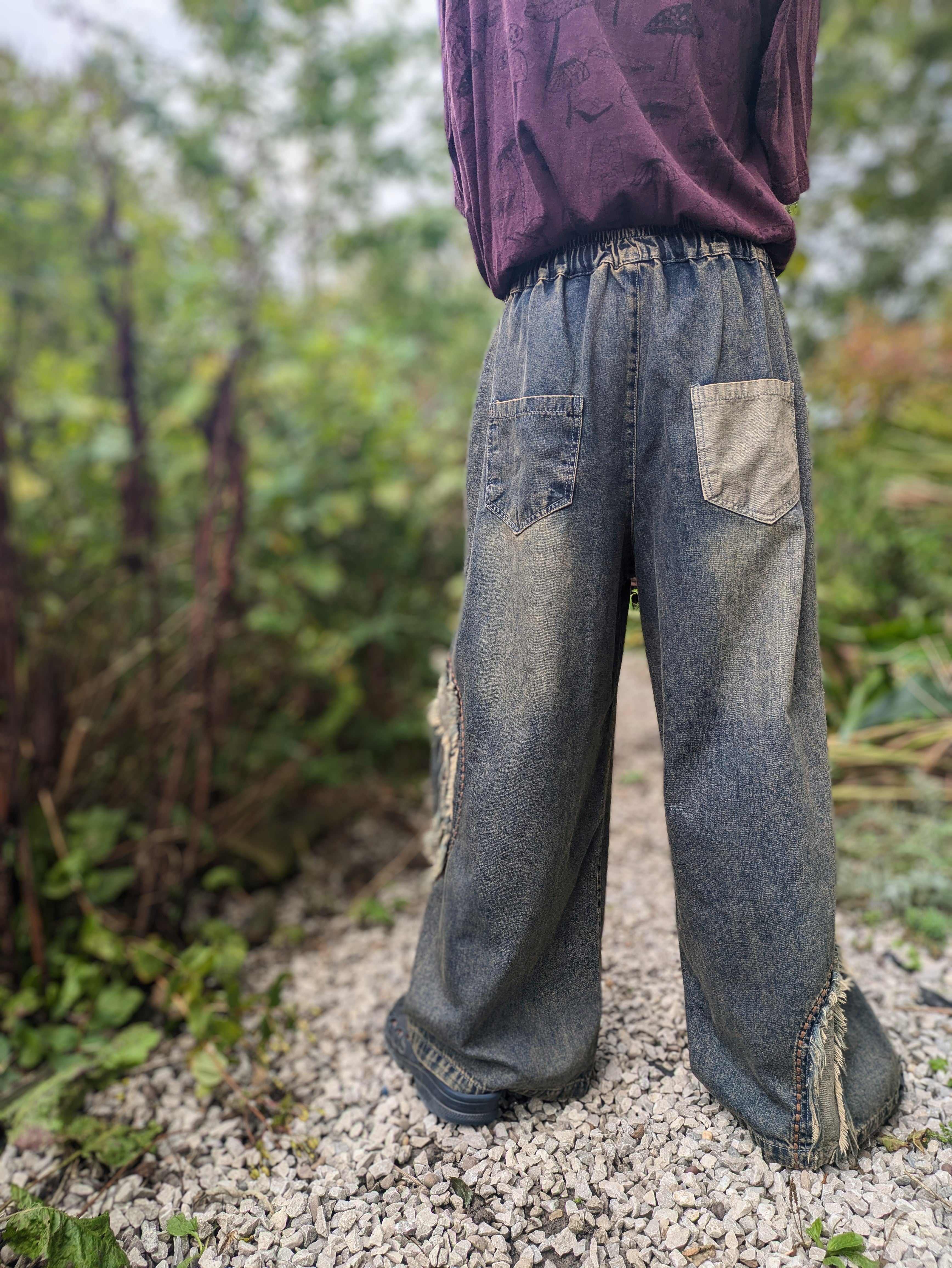 Wide Leg Denim Pants