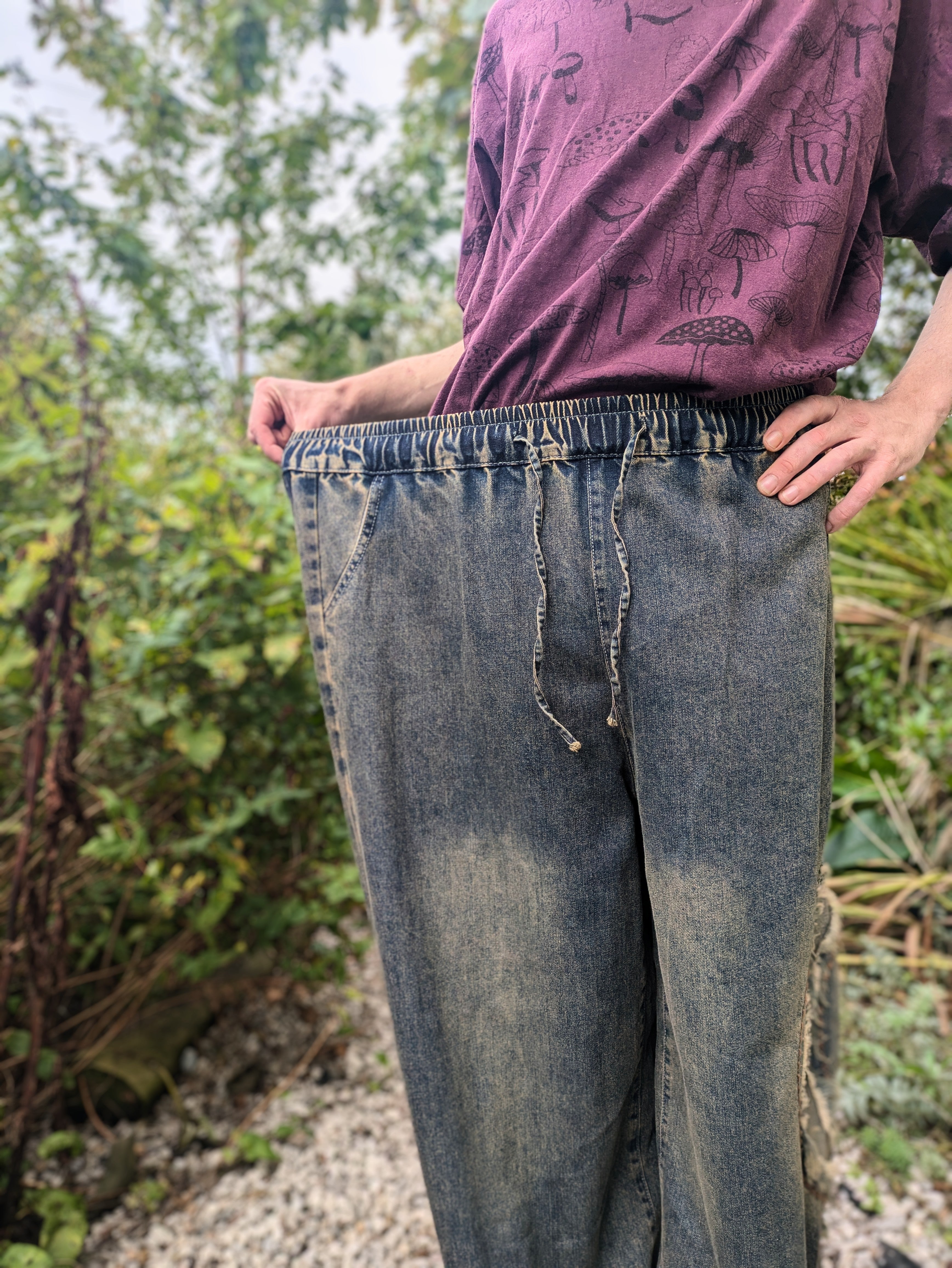 Wide Leg Denim Pants