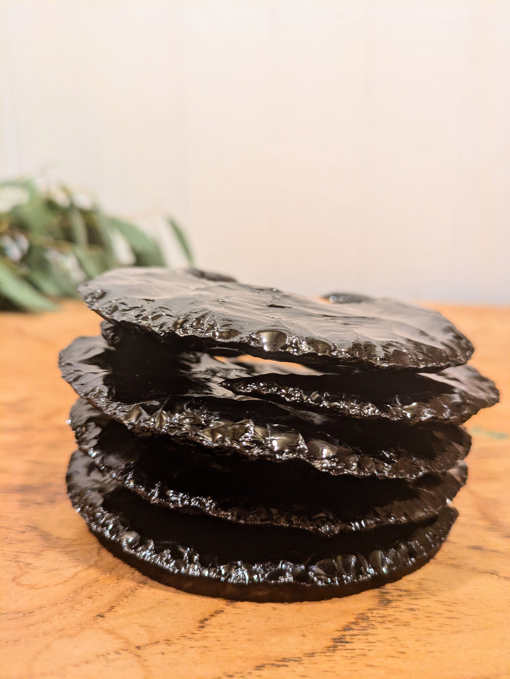 Black Obsidian Crescent Moon